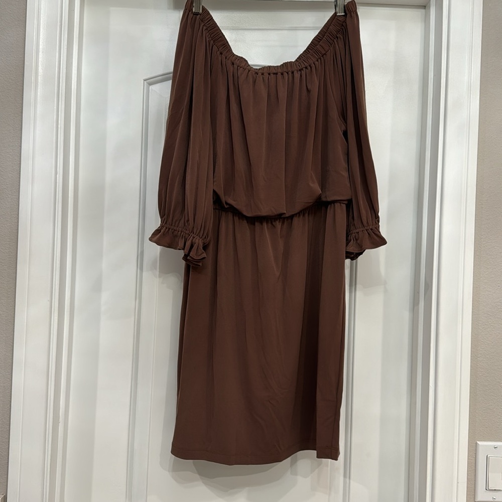 Boston Proper off the shoulder dress.